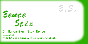 bence stix business card